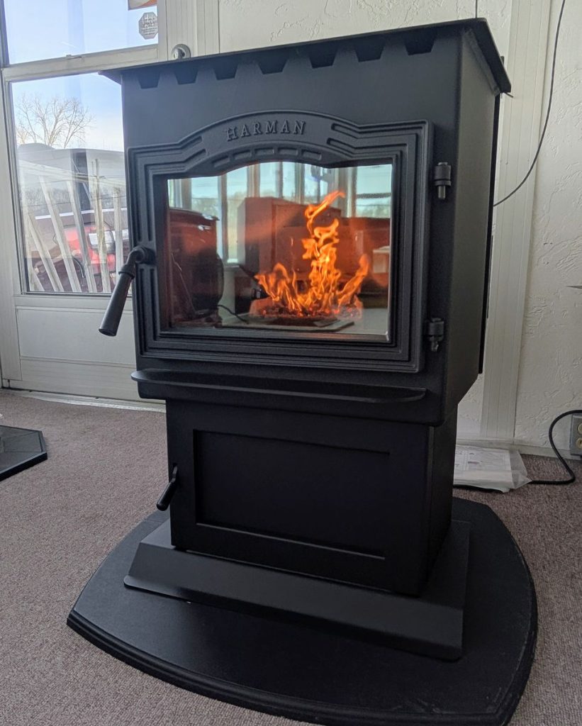 Harman Pellet Stove Providing Emergency Heat