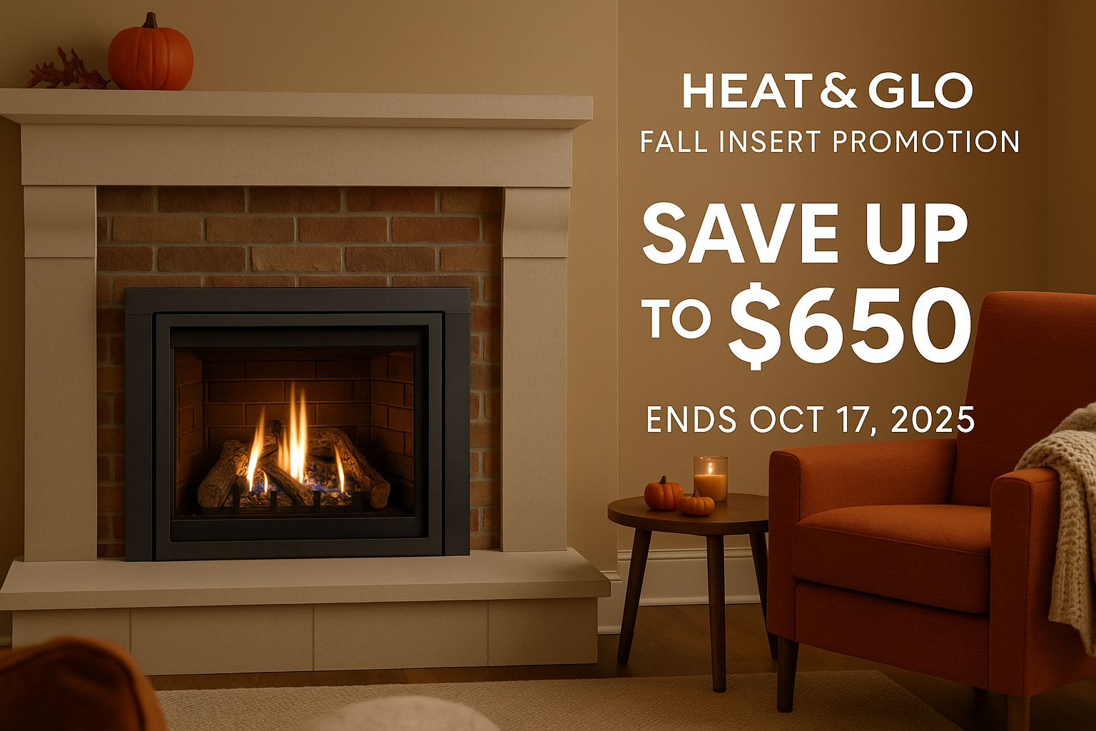 🔥 Heat & Glo® Fall Insert Promotion – Save Up to $650!